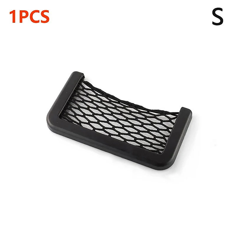 Car Storage Net Stretchable Mesh Pocket Magic Elastic Sticker