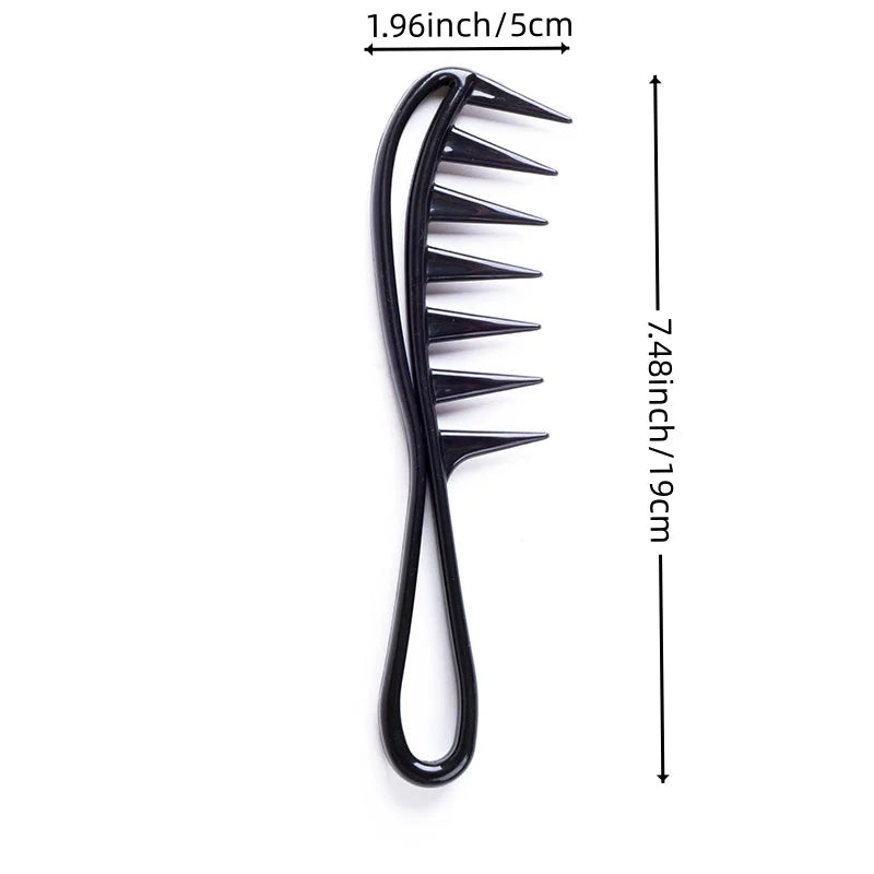 Hairdressing comb for men, black, massage comb, plastic wide-tooth comb, large-tooth comb for oily hair Zpaxo