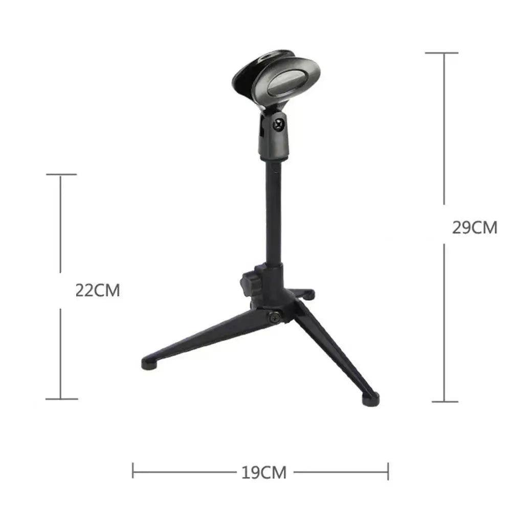 Adjustable Microphone Stand Desk Tripod Mini Lightweight Portable Mic Clip Holder Bracket For Live Streaming Recording Karaoke Zpaxo