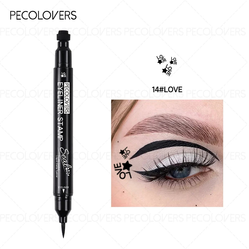 1PC Liquid Eyeliner Stamp - Waterproof, Slim Gel Felt Tip with Heart, Star, Triangle & Flower Shapes for Creative Eye Makeup Zpaxo 14
