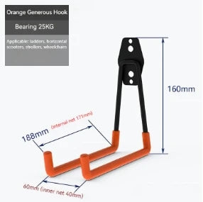 Bicycle Garage Heavy Storage Hook Warehouse Hardware Strong Load-Bearing Small/Medium Square Hook Tool Storage Wall Metal Hook Zpaxo Large U