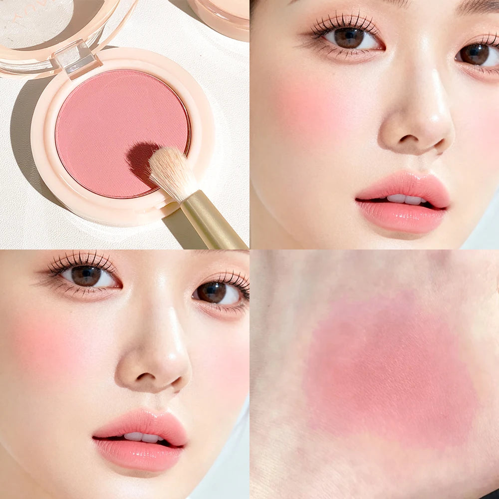 Single-color blush contour cream: Soft mist multi-color suitable for all makeup styles Cheek Blusher Powder Makeup Zpaxo 02-Light pink