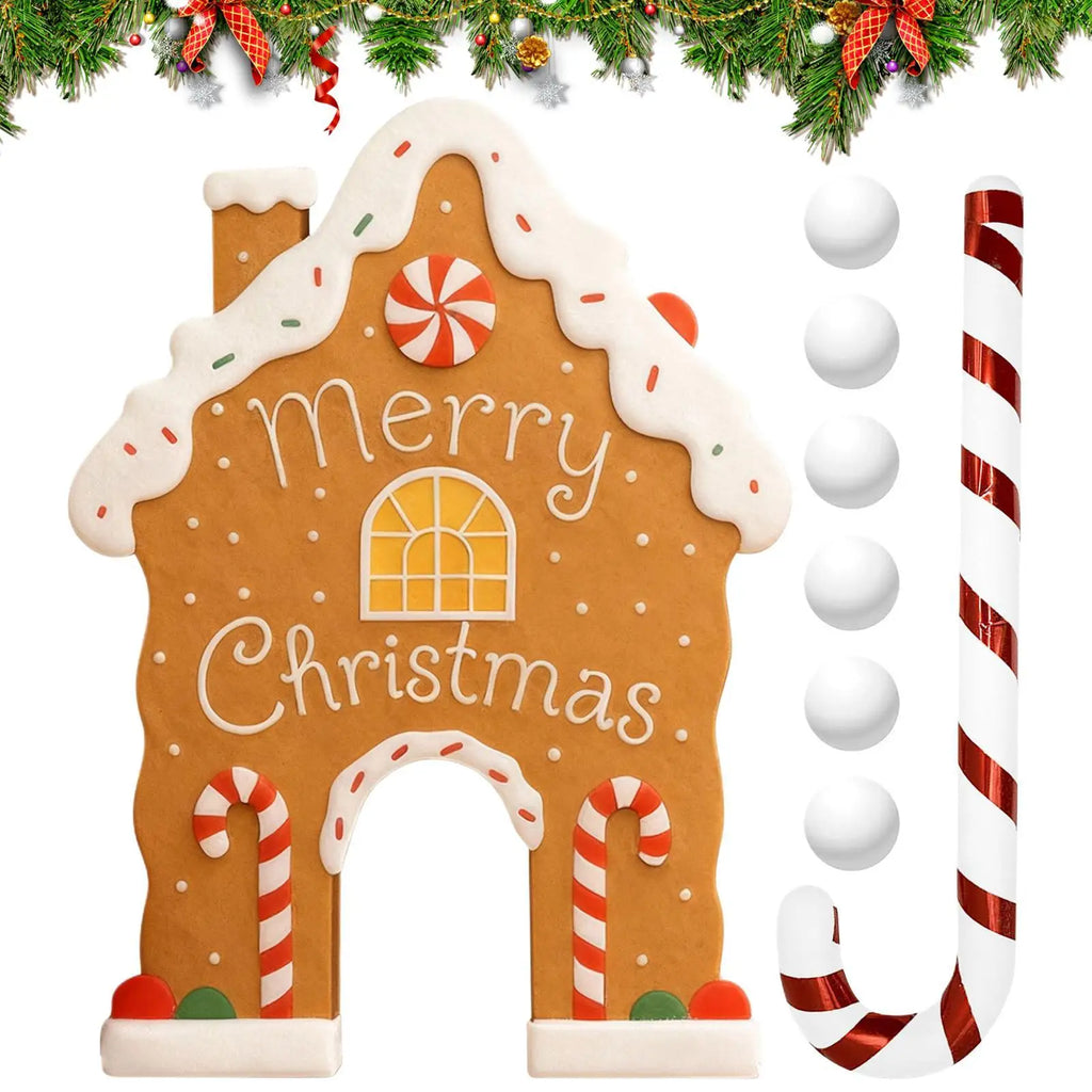 Indoor Golf Game Christmas Funny Toy Portable Gingerbread Golf Game With Balls Candy Cane For Teens Adults Family Living Room Zpaxo