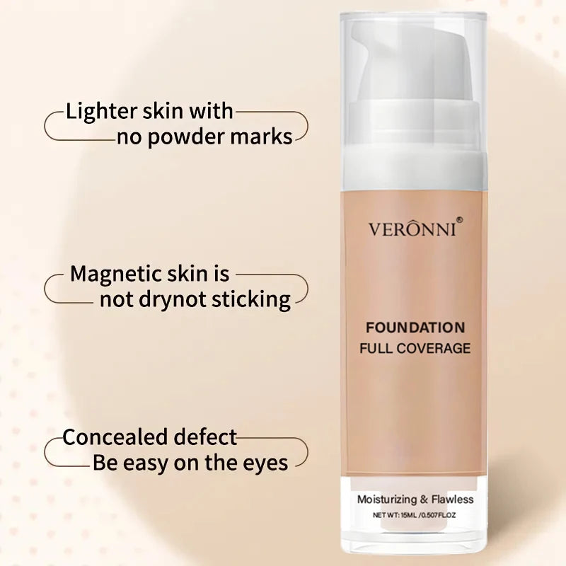 Natural Matte Pro Flawless Liquid Foundation,Full Coverage,Waterproof,Long-Lasting Concealer Makeup for Dark Circles,Blemishes Zpaxo