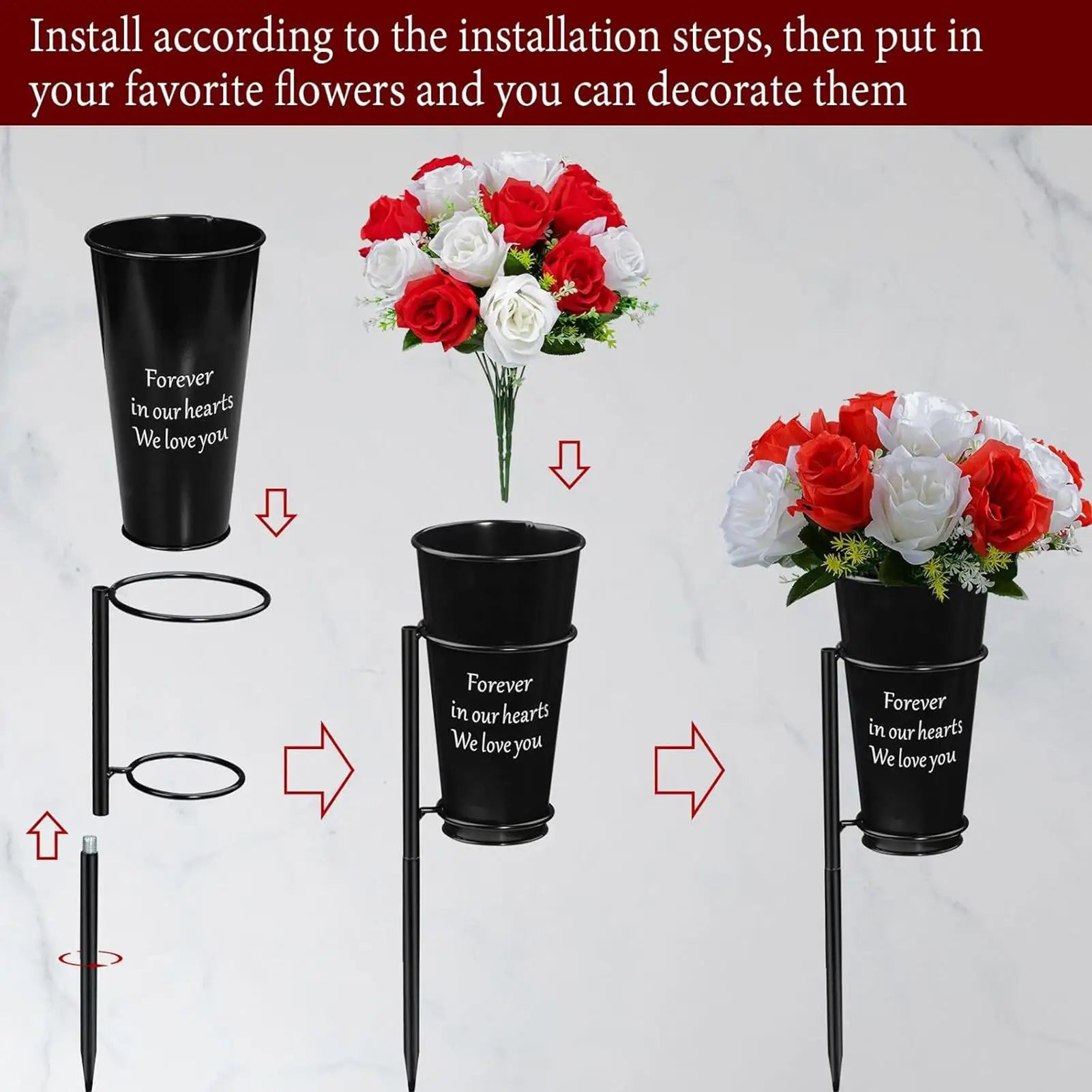 Cemetery Vases Grave Yard Decoration Supplies Flower Holder Memorial