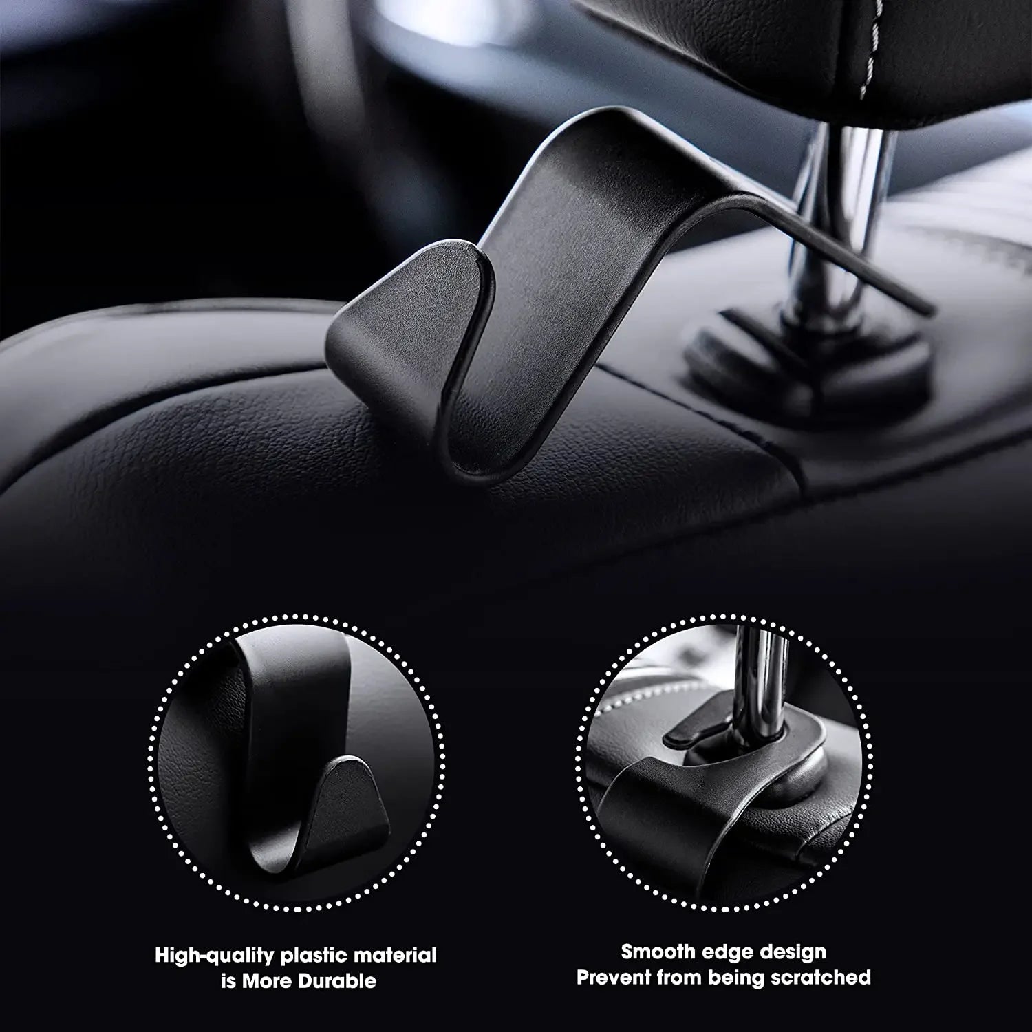 1 2 Hooks Bags Car Clips Front Seat Headrest Organizer Holder Auto