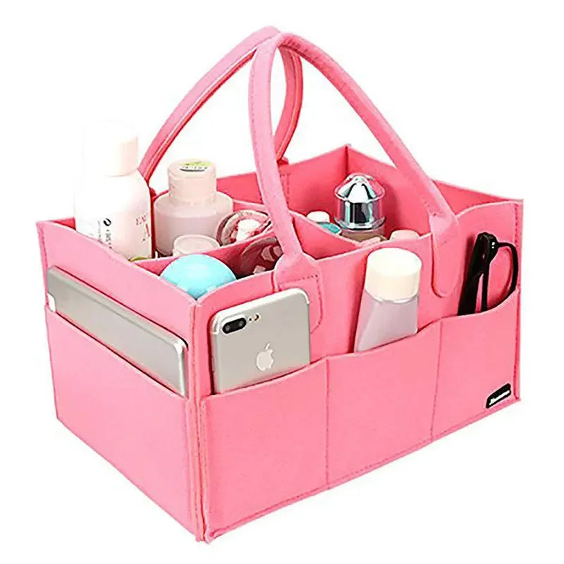 Large Felt Diaper Storage Bag – Baby Caddy & Toy Organizer Diaper Storage Caddy Zpaxo Pink