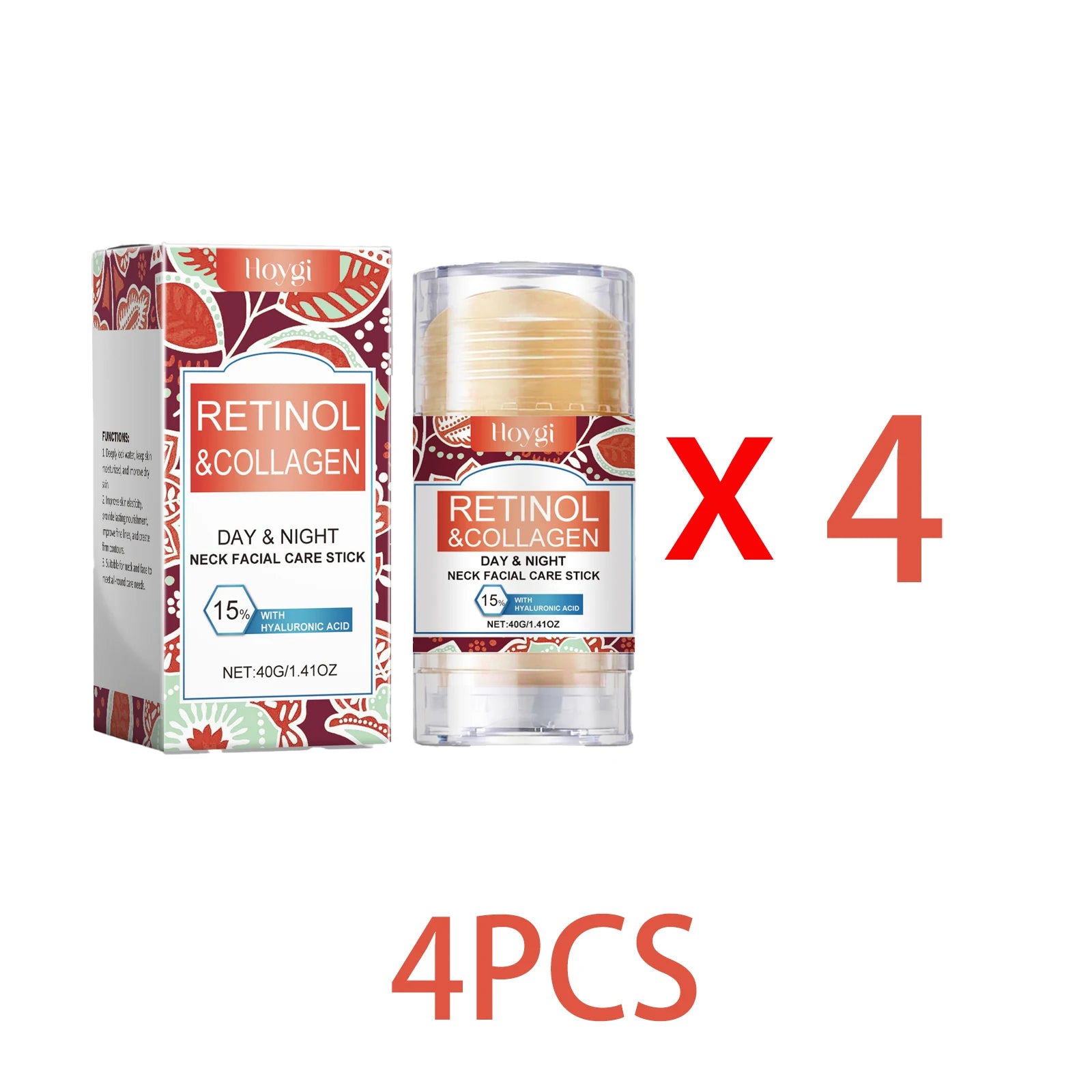 Neck Face Firming Stick 40g with Jojoba Oil Hyaluronic Acid Collagen Anti Wrinkle Cream for Sagging Hydrating for Sensitive Skin Zpaxo 4PCS