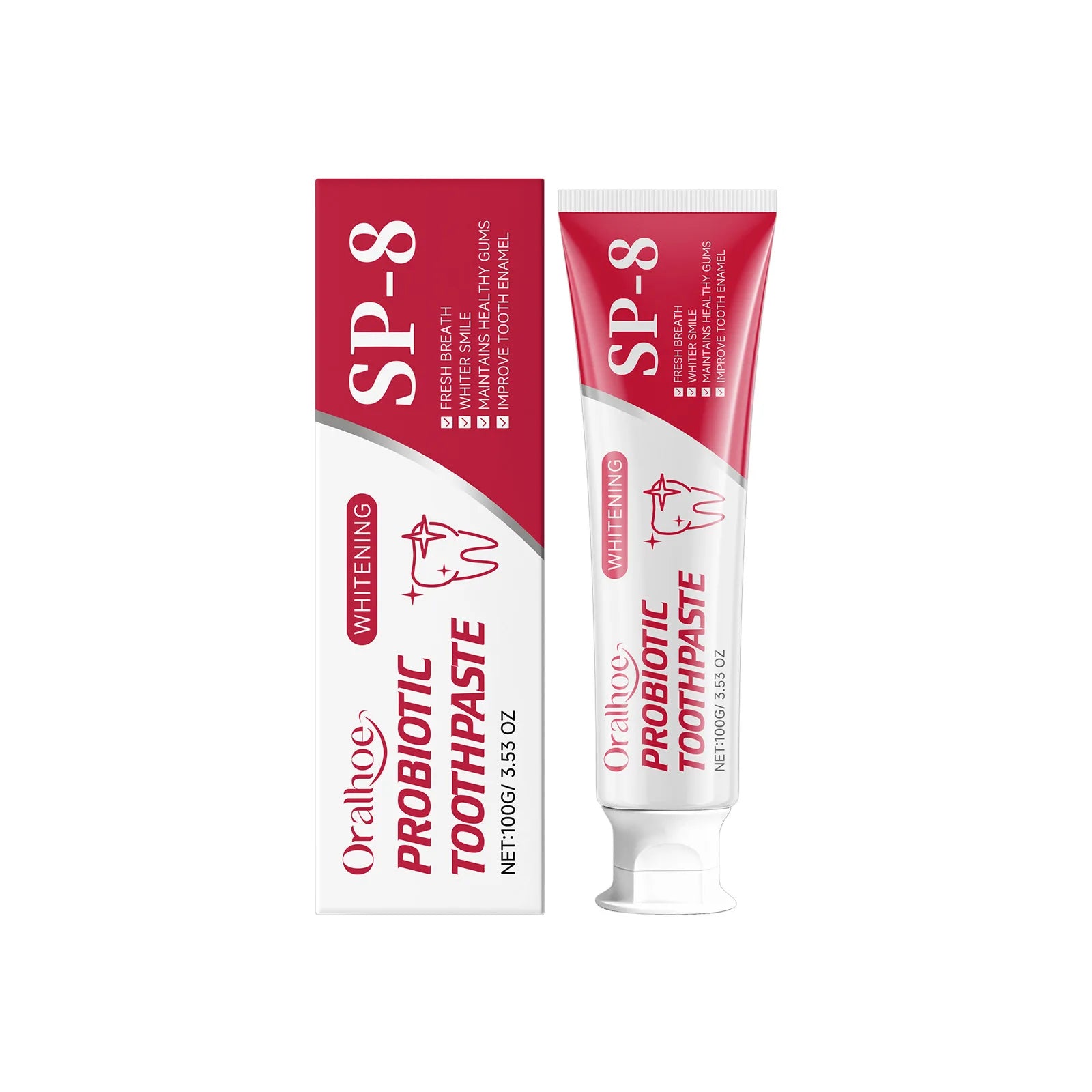 Oralhoe Probiotic Toothpaste | Enamel Brightening & Gum Care Probiotic Toothpaste Zpaxo 100g boxed
