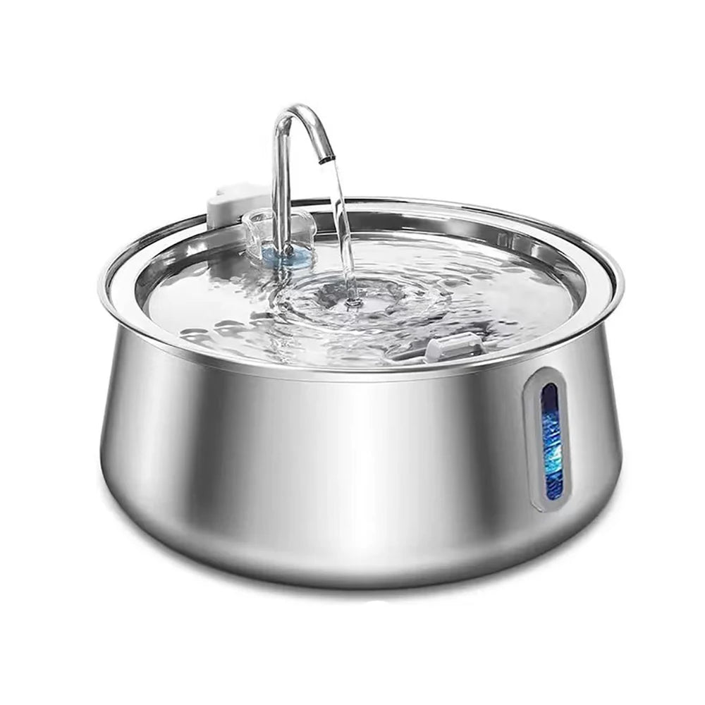 Cat Fountain Stainless Steel Pet Water Feeder 4L Large Capacity Automatic Pet Water Dispenser Multi-layer Filtration Water Bowl Zpaxo Standard version 4L