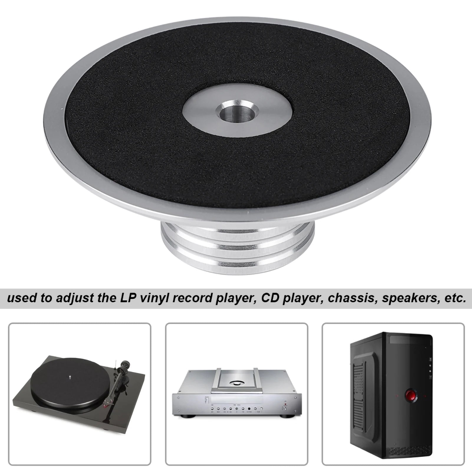 Metal Stabilizer Black Record Weight Clamp LP Vinyl Turntables Disc