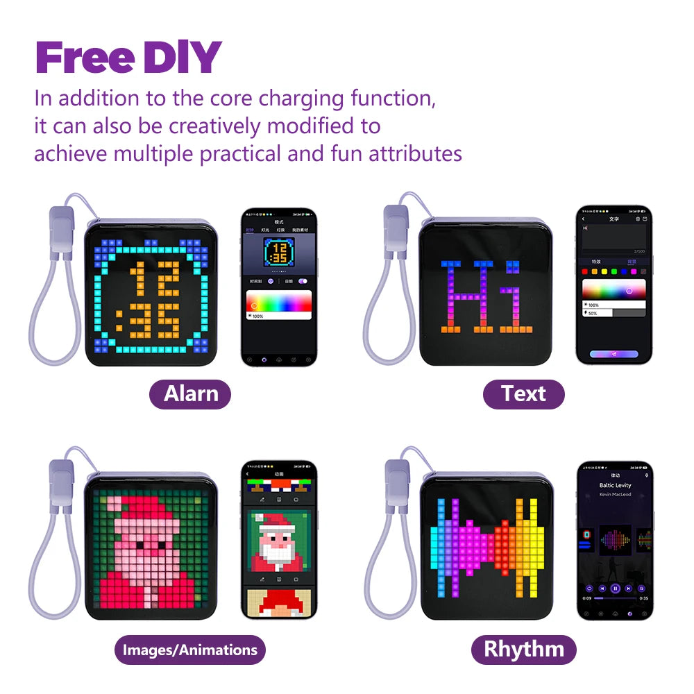 LED Pixel Display Night Light Bluetooth APP Control DIY Piexl Zpaxo