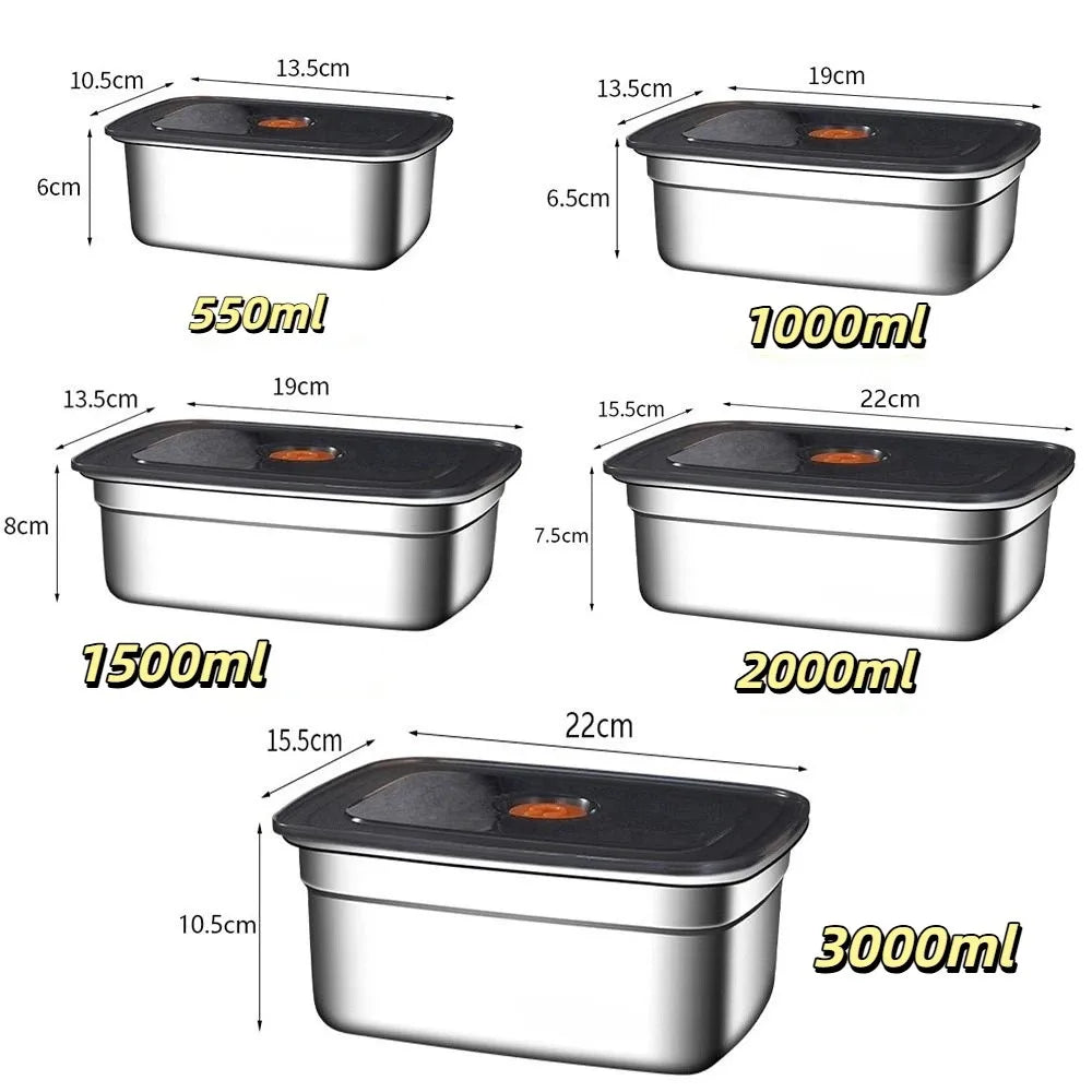 316 Stainless Steel Leak-Proof Bento Lunch Box | 500ml–3000ml Bento Lunch Box Zpaxo