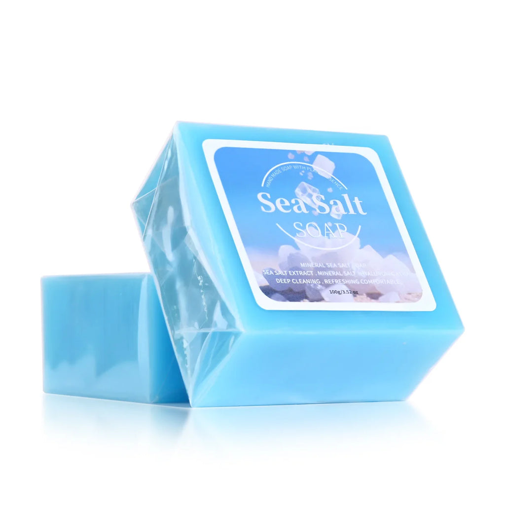 B+Hyaluronic Acid Sea Salt Deep Cleaning Handmade Soap For Cleansing And Bathing 100G Portable Travel Cleaning Soap Zpaxo