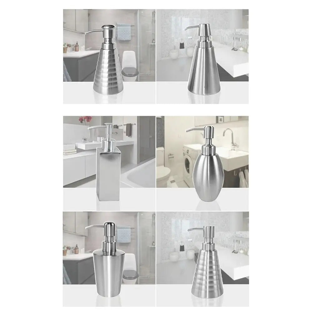 Fashion Stainless Steel Soap Pump Head Reusable Replaceable Shampoo Zpaxo