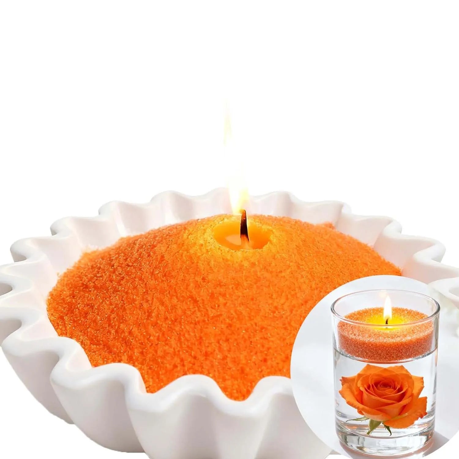 DIY Sand Wax Ice Flower Wax Pearls – Scented Candle Making Kit Candle Making Wax Zpaxo 100G orange