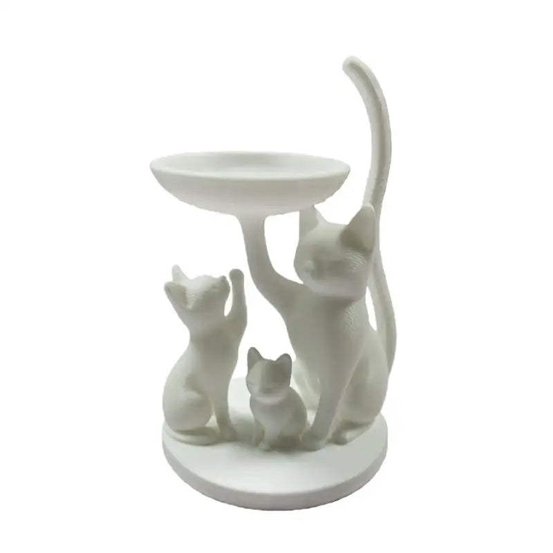 CMBlack Cat Jewelry Tray Desktop Storage Decorative Items Home Zpaxo White