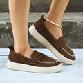 2025 New Women Loafers Retro Outdoor Designer Shoes Women Trend Fashion Slip-On Sneakers Rubber Sole Lightweight Women Shoes Zpaxo Coffee color 41