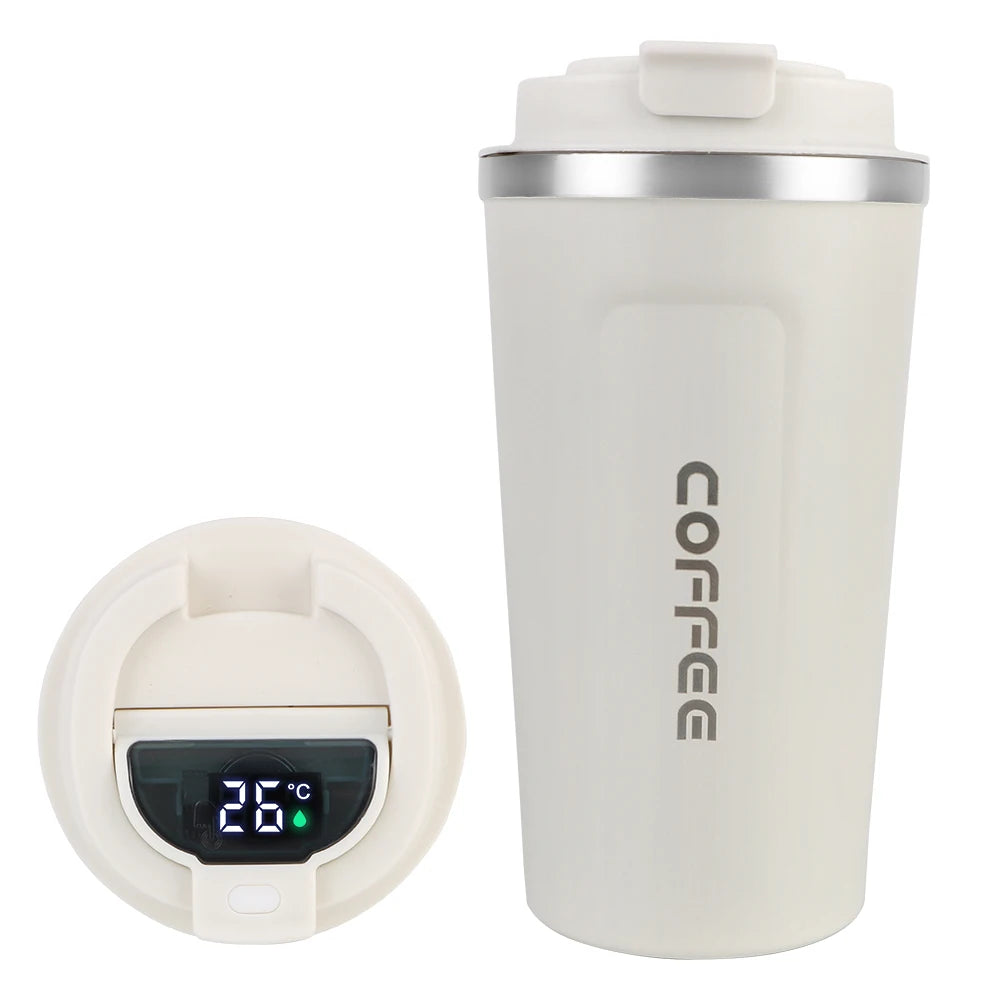 Coffee Mug Temperature Display Leakproof Car Tea Water Thermos Cup Zpaxo White With Display 510ml