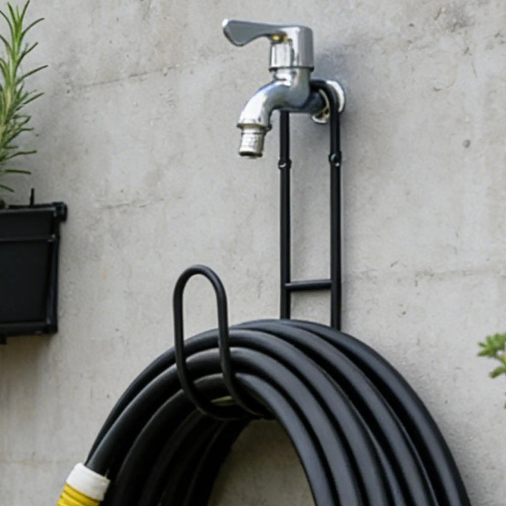Garden Hose Holder Heavy-Duty Metal Wall-Mounted Outdoor Storage Water Hose Hanger for Garage Backyard Yard Fence House Pool Zpaxo