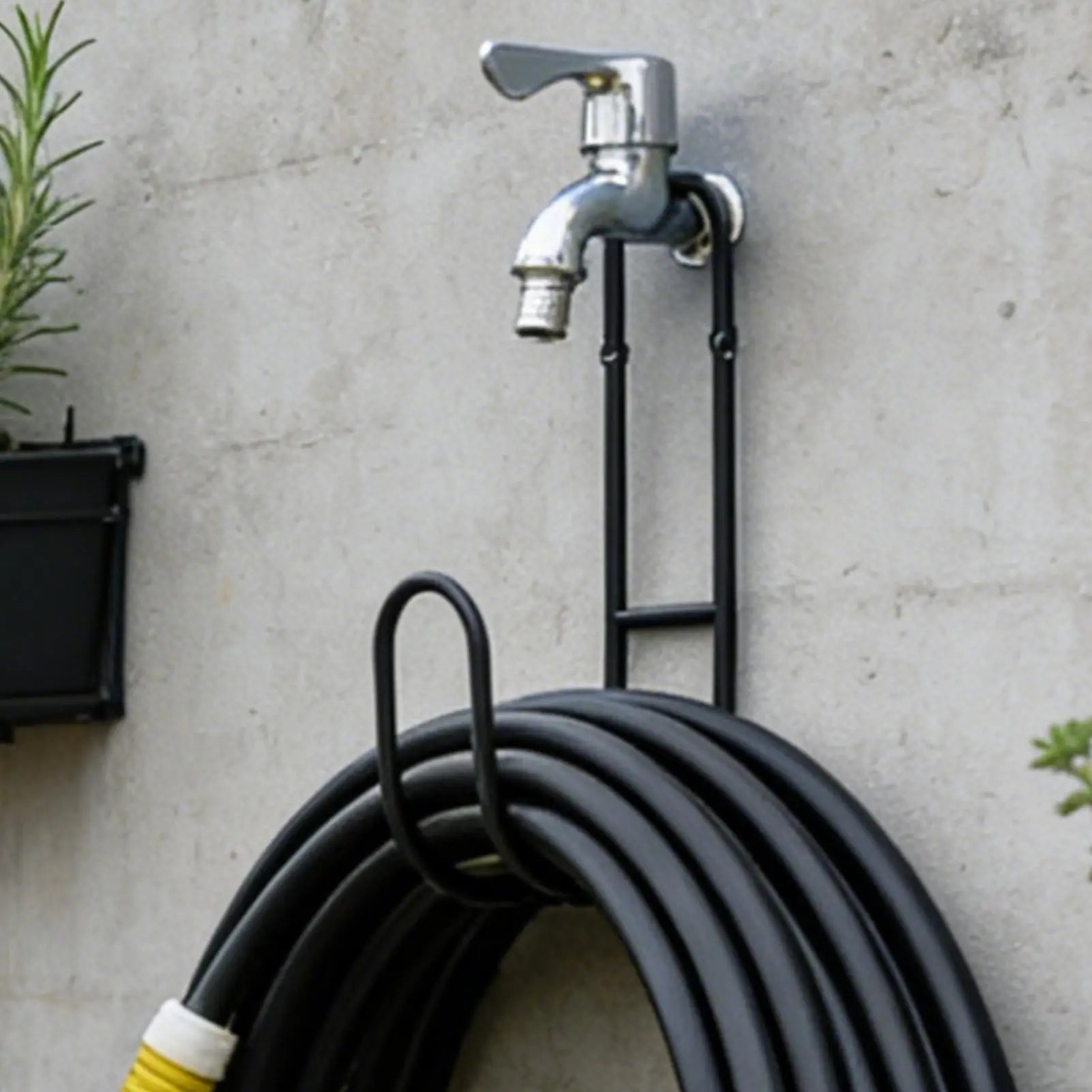 Garden Hose Holder Heavy-Duty Metal Wall-Mounted Outdoor Storage Water Hose Hanger for Garage Backyard Yard Fence House Pool Zpaxo