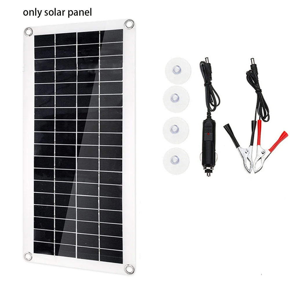 Solar Panel Set 30W Kit Controller Portable USB Generator System 12V 24V Electric Energy Power Charger Camping Board 10/20/30A Zpaxo only Solar Panel