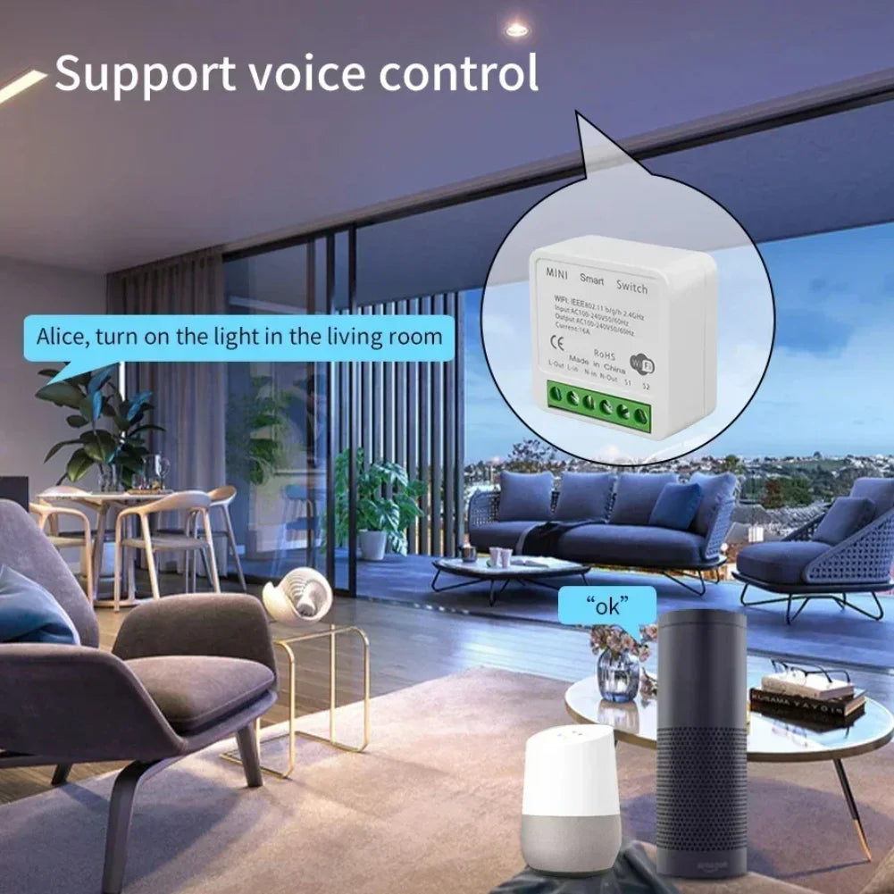 Tuya Smart WiFi Switch 16A 20A 433Mhz Receiver Breaker Smart Life App Remote Supports 2-way Control Works with Alexa Google Home Zpaxo