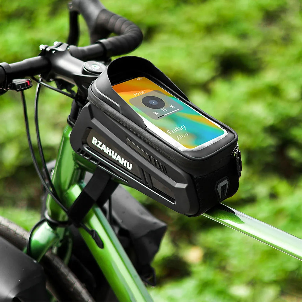 Bike Bicycle Phone Front Frame Bag TPU Touch-screen Sun-visor MTB