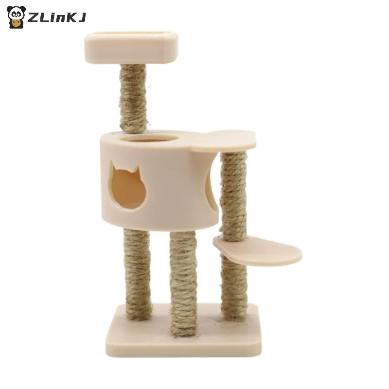 ▶1/12 Dollhouse Simulation Pet Cat Climbing Frame Model Dollhouse Miniature Furniture Accessories Micro Scene Construction Props Zpaxo