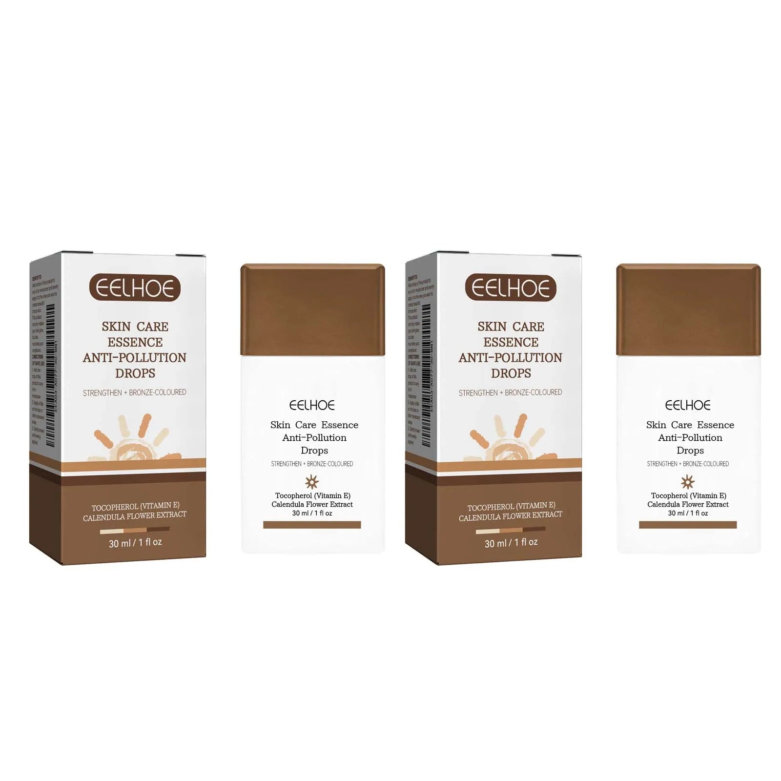 Eelhoe Peptide Self Tanning Serum Drops | Bronze Glow 30ml Self Tanning Serum Zpaxo 2 x 30ml Boxed