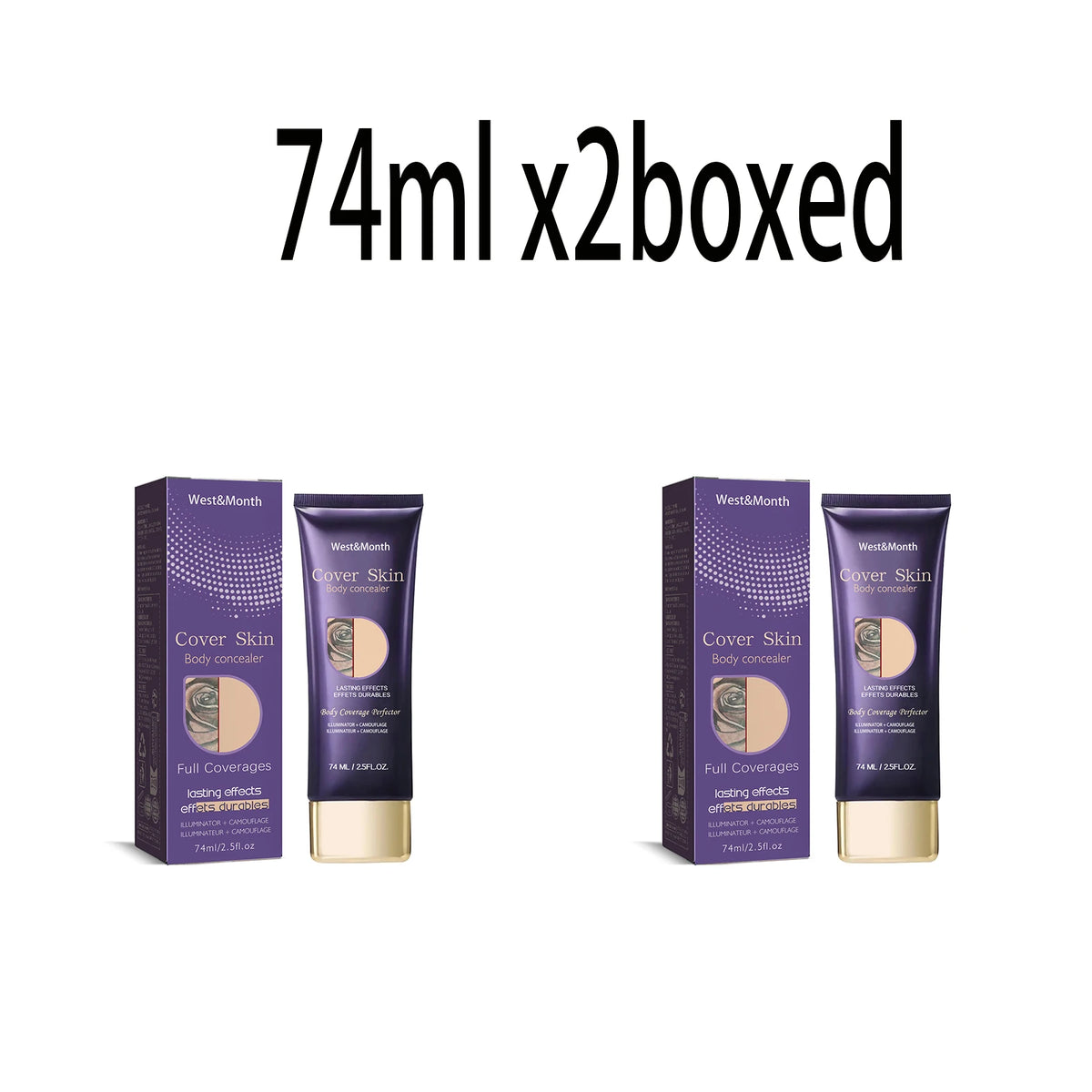 74ml Natural Tattoo Concealer Long Lasting Waterproof Tattoo Scars Cover Cream Body Coverage Makeup Foundation Cream For Women Zpaxo 74ml x2boxed