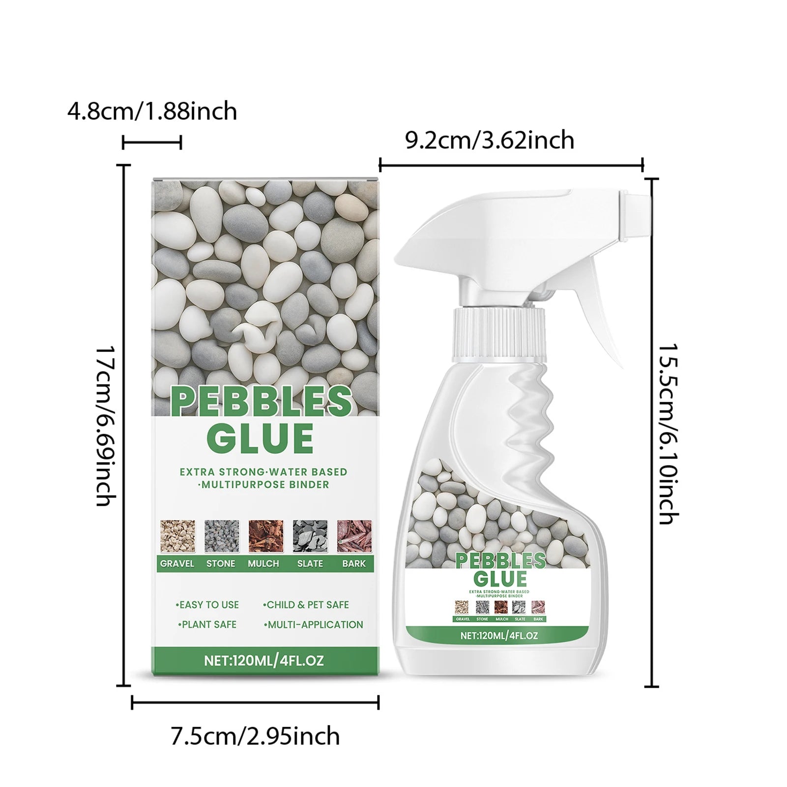 Stone Glue Quick Drying Landscape Adhesive Clear Waterproof Glue for Rocks Sealer Adhesive Stabilizer Outdoor Garden Gravel Zpaxo 120g
