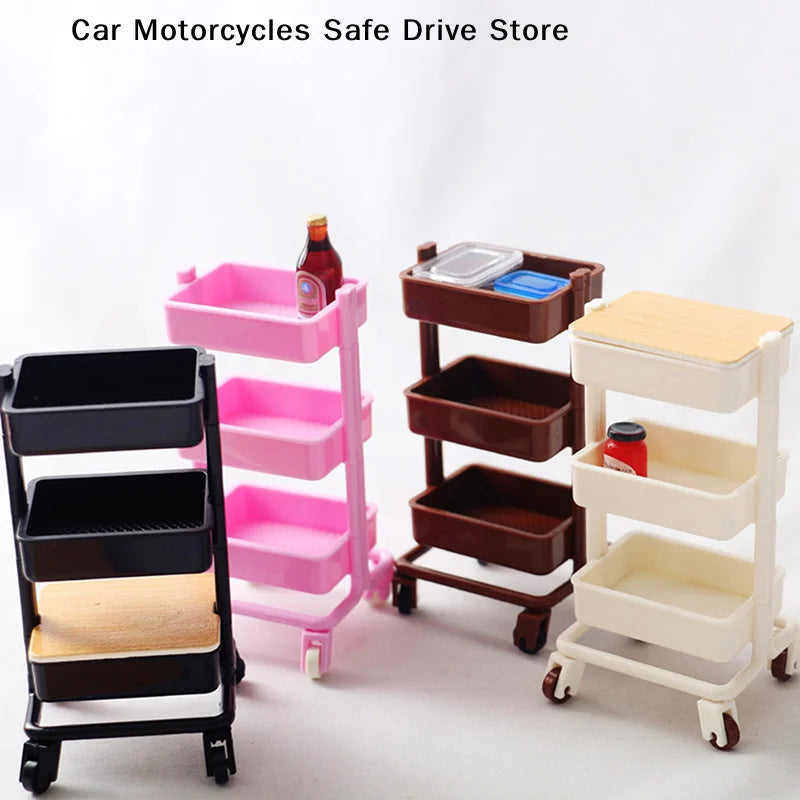 1 12 Dollhouse Miniature Three Layers Trolley Dining Cart Wheels
