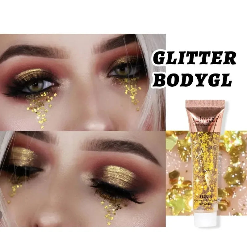 Sequins Glitter Gel Multifunctional Body Face Nail Hair Flash Liquid Zpaxo