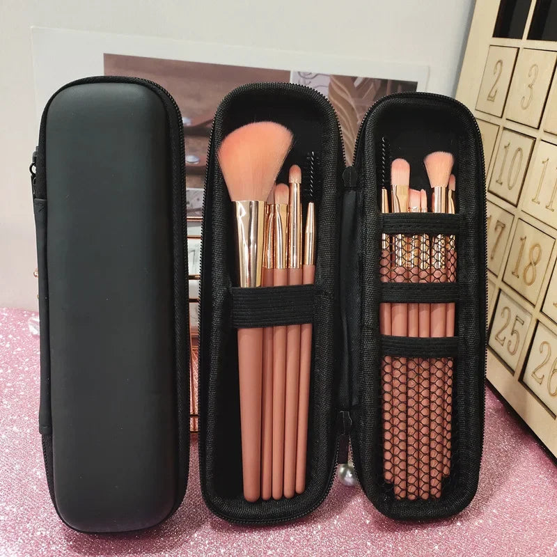 Black Cosmetic Storage Bags Waterproof Double Zipper Makeup Brushes Case Women Bag Portable Travel Brush Holder Pen case Box Zpaxo
