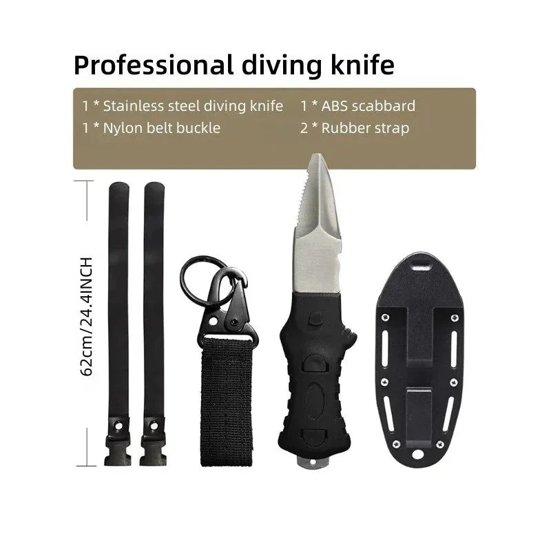 Stainless Steel Diving Knife – Spearfishing & Water Rescue Diving Knife Zpaxo