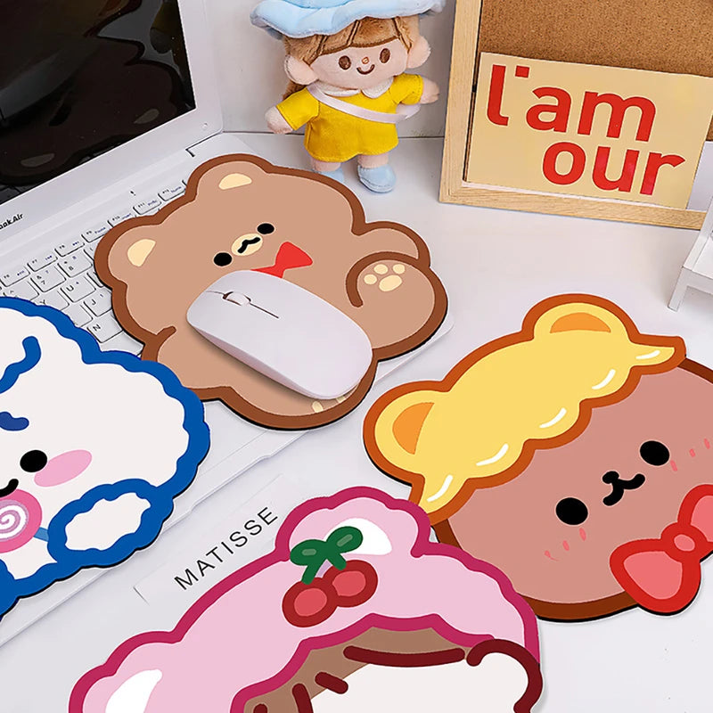 Cartoon Bear Mouse Pad Non-slip Desktop Mat Office Home Gaming