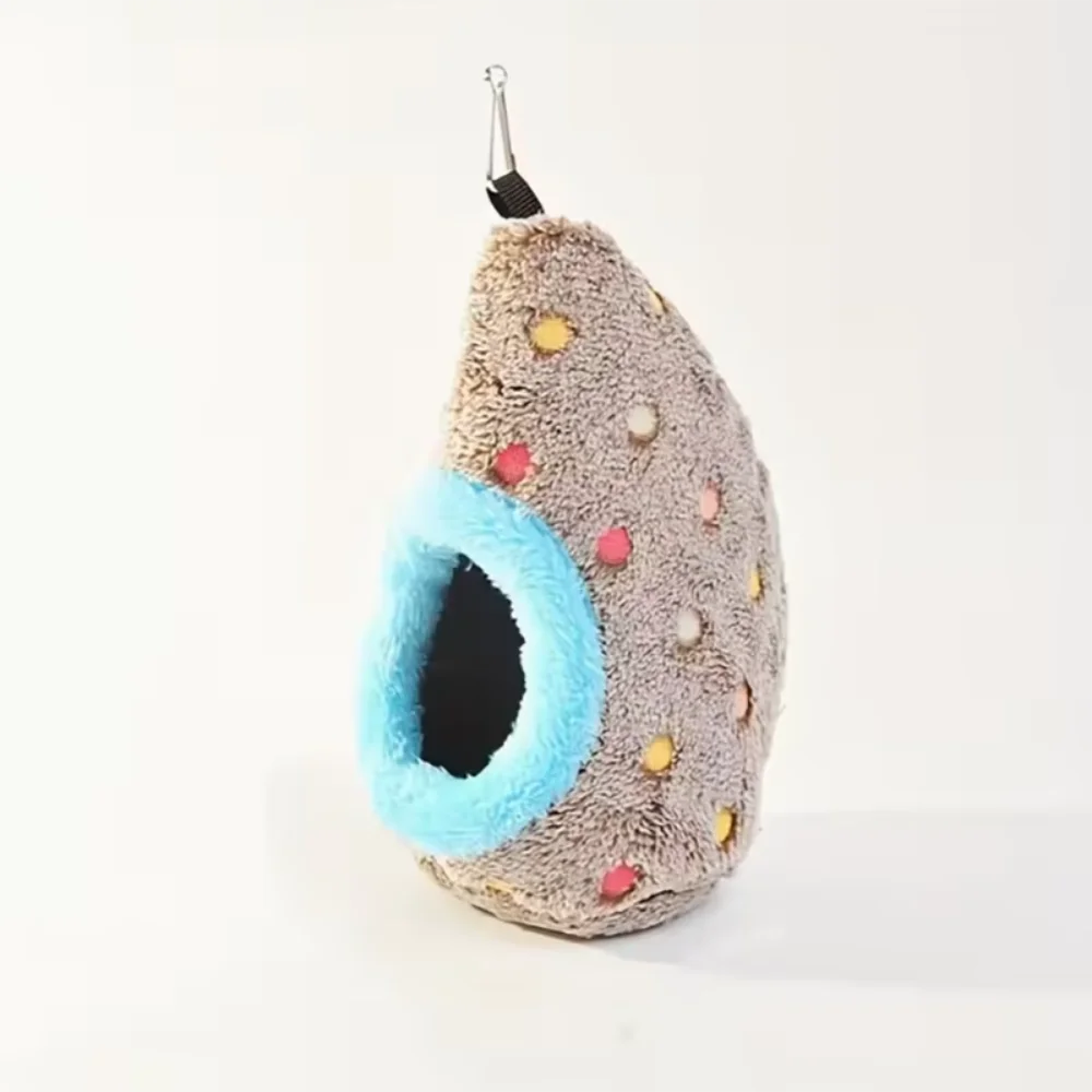 Hanging Plush Bird Nest for Parrots, Cockatiels & Lovebirds Bird Nest Zpaxo Blue
