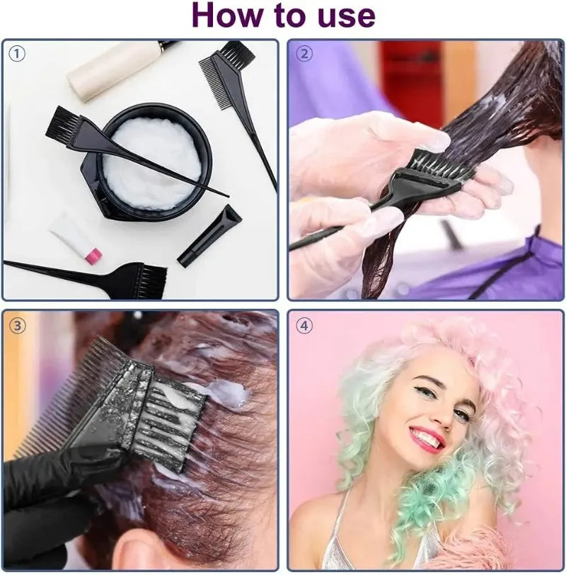 4pc Hair Coloring Kit, Hair Dye Brush, Tools for Hair Coloring Kit–Professional Dyeing Tools Set –Perfect for DIY and Salon Use Zpaxo