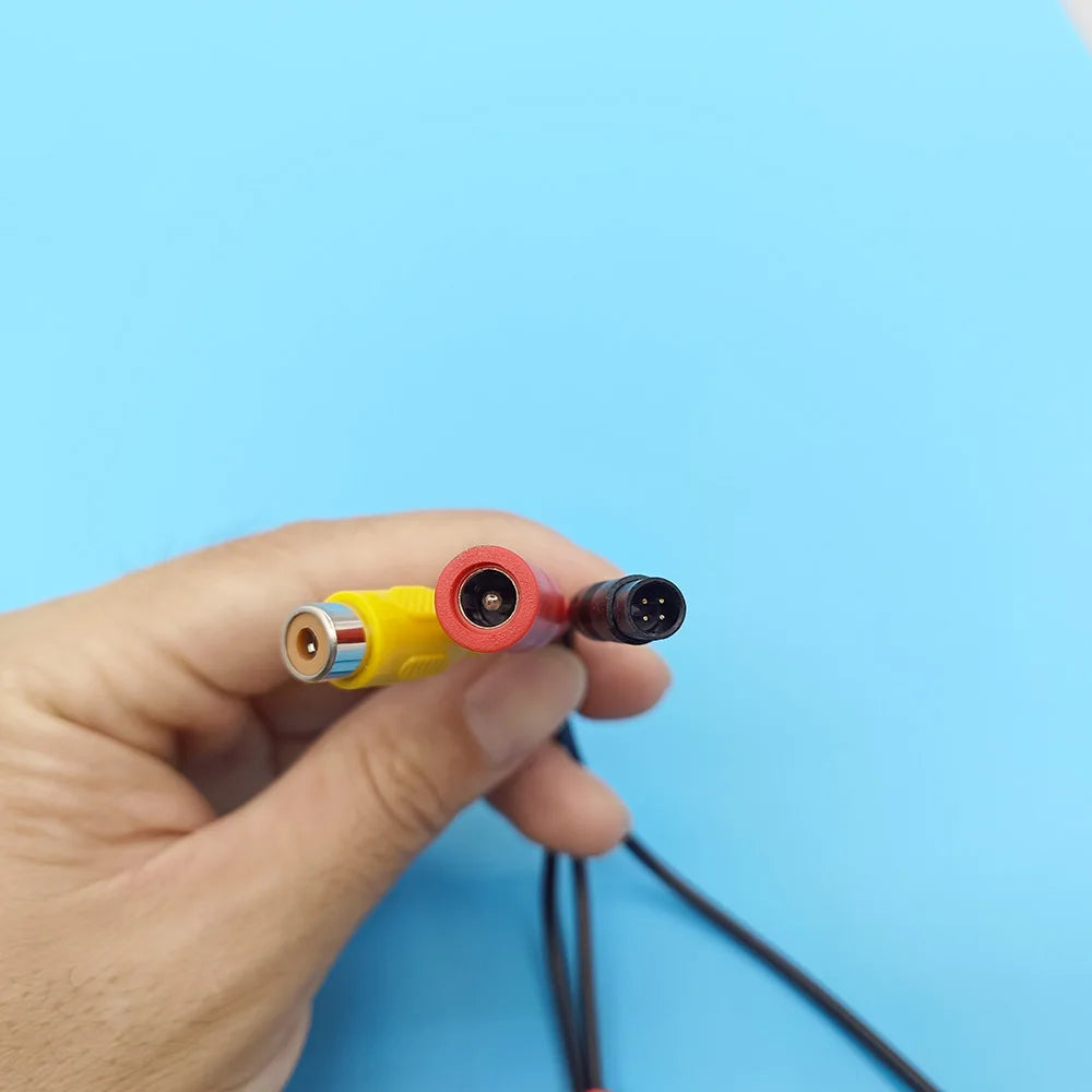 Car Camera Cable 4 Pin Male RCA Video Power Female Signal Harness