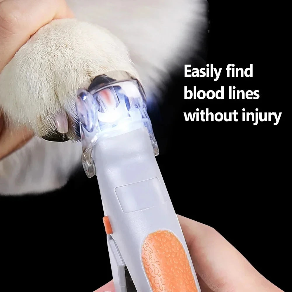 Professional Pet Nail Clipper Scissors LED Light Cat Dog Clippers