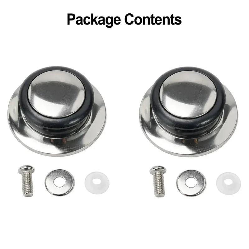 2pcs Black Stainless Steel Lid Knob 5mm-12mm Universal Replacement Carrying Handle for Glass Lid Kitchen Cookware Fixing Accesso Zpaxo