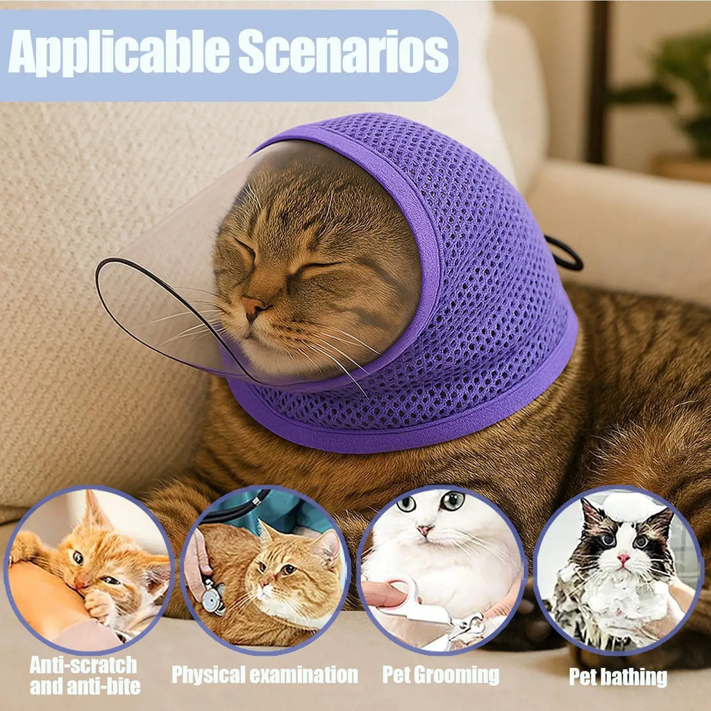 Cat Mesh Muzzle – Breathable Anti-Bite Adjustable Face Cover Cat Grooming Muzzle Zpaxo