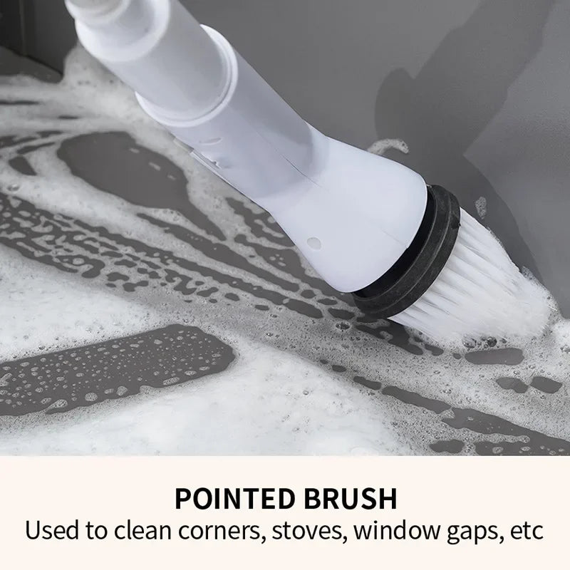 5/6-in-1 Electric Cleaning Brush 2000mAh Wireless Electric Rotary Cleaning Brush Shower Cleaning Brush Kitchen Bathroom Zpaxo