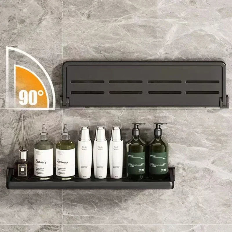 Bathroom Shelves Wall Mounted Foldable Shelf Waterproof Metal Shower