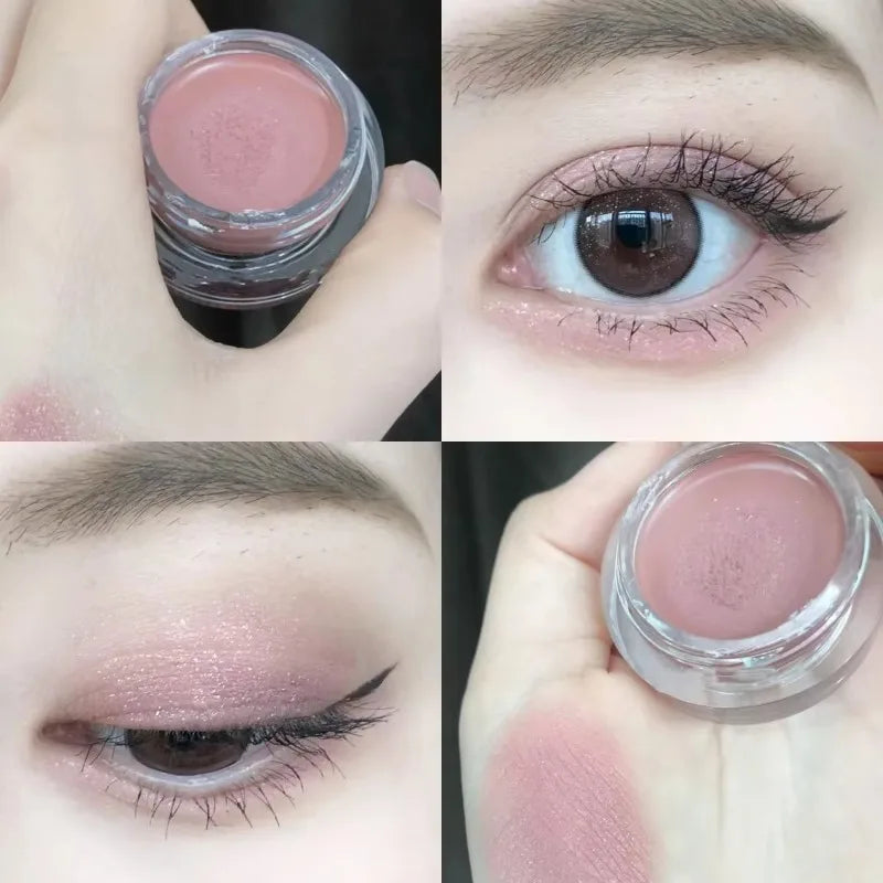 Matte Nude Pink Eyeshadow Blusher Cream Waterproof Long Lasting Silky