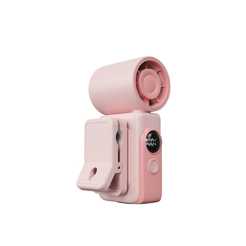 Portable Mini Clip Fan 3000mAh USB Rechargeable Handheld Outdoor Zpaxo Pink