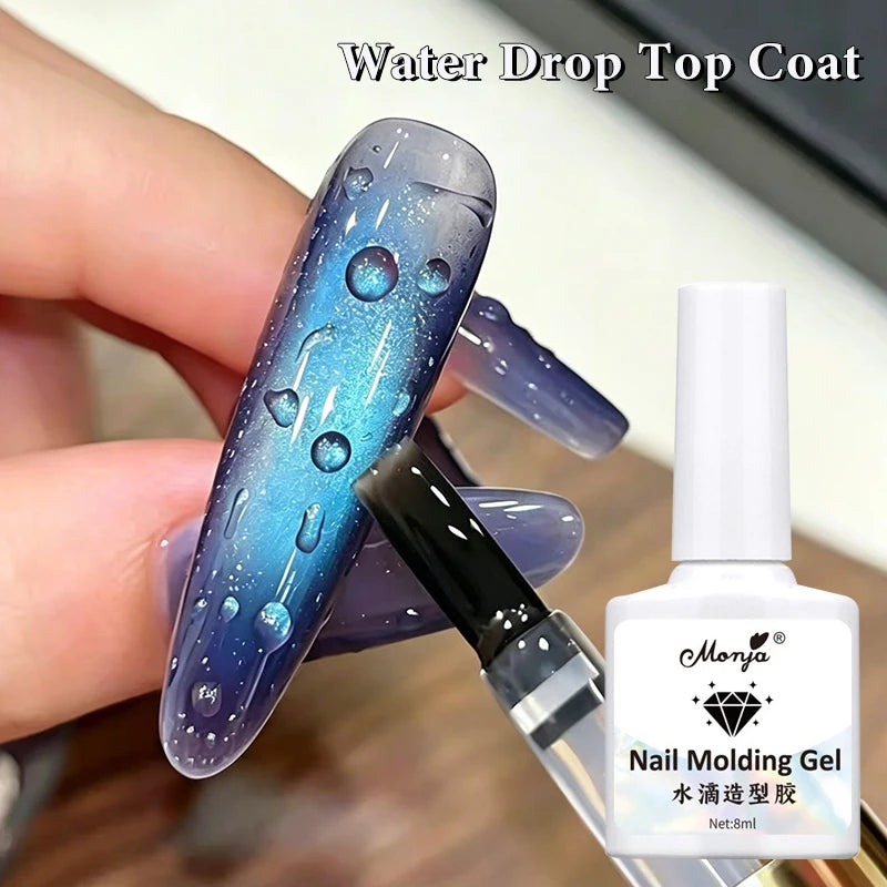 8/10ml Water Drop Top Coat Non Wipe Spring Summer Collection Clear Versatile Water Drop Shape High Gloss Nail Art Functional Gel Zpaxo A01 Water Drops