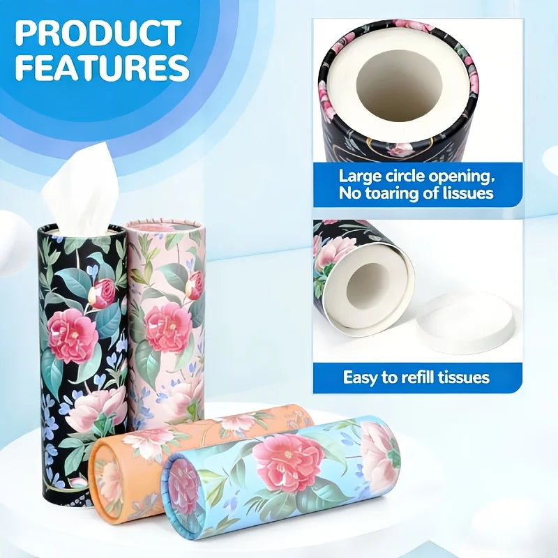 4Rolls Cylindrical Tissue Tube Containing Tissues Car Tubes Suitable