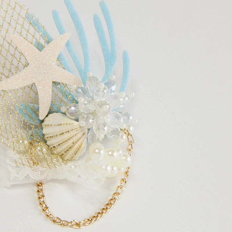 Ocean-inspired Hair Embellishments Starfish Synthetic Crystal Shell Zpaxo
